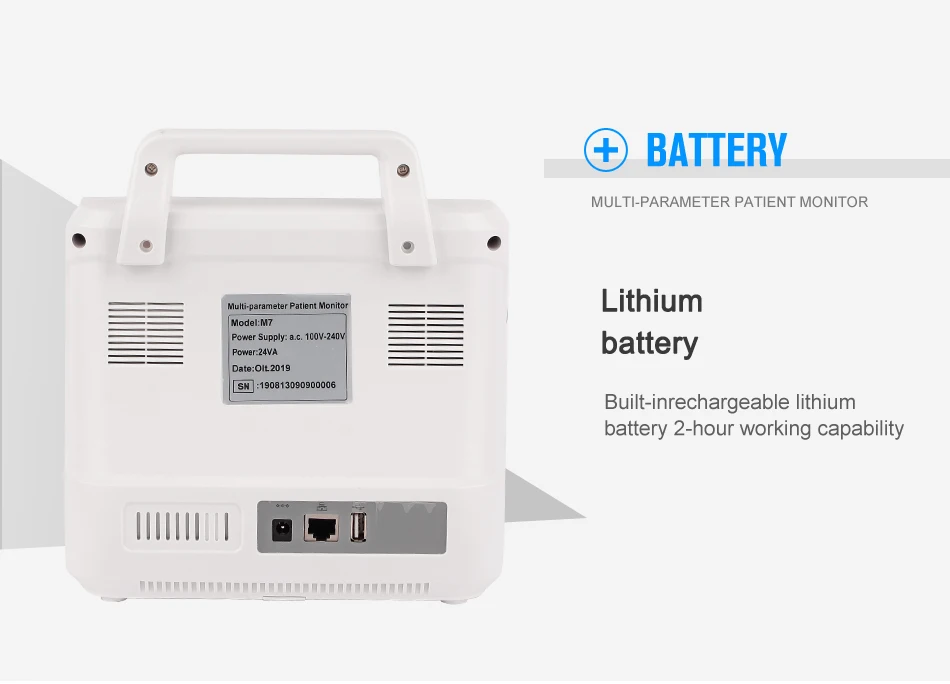 8-дюймовый ICU CCU модульный монитор пациента многопараметрический NIBP Spo2 PR ECG RESP
