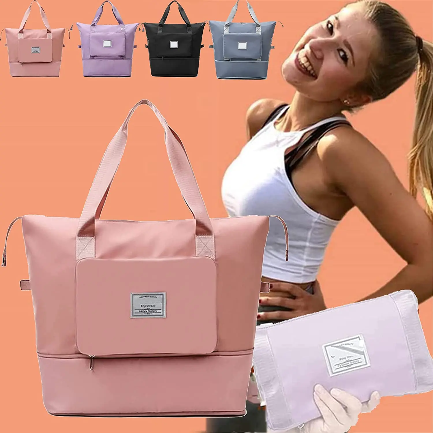 

Вместительные Складные Водонепроницаемые сумки для путешествий, сумка-тоут, дорожные спортивные сумки, женские многофункциональные дорож...