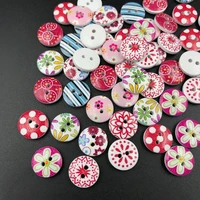 100pcs buttons for crafts painted wood buttons for clothing diy wooded crafts home decoration accessories cute buttons wood