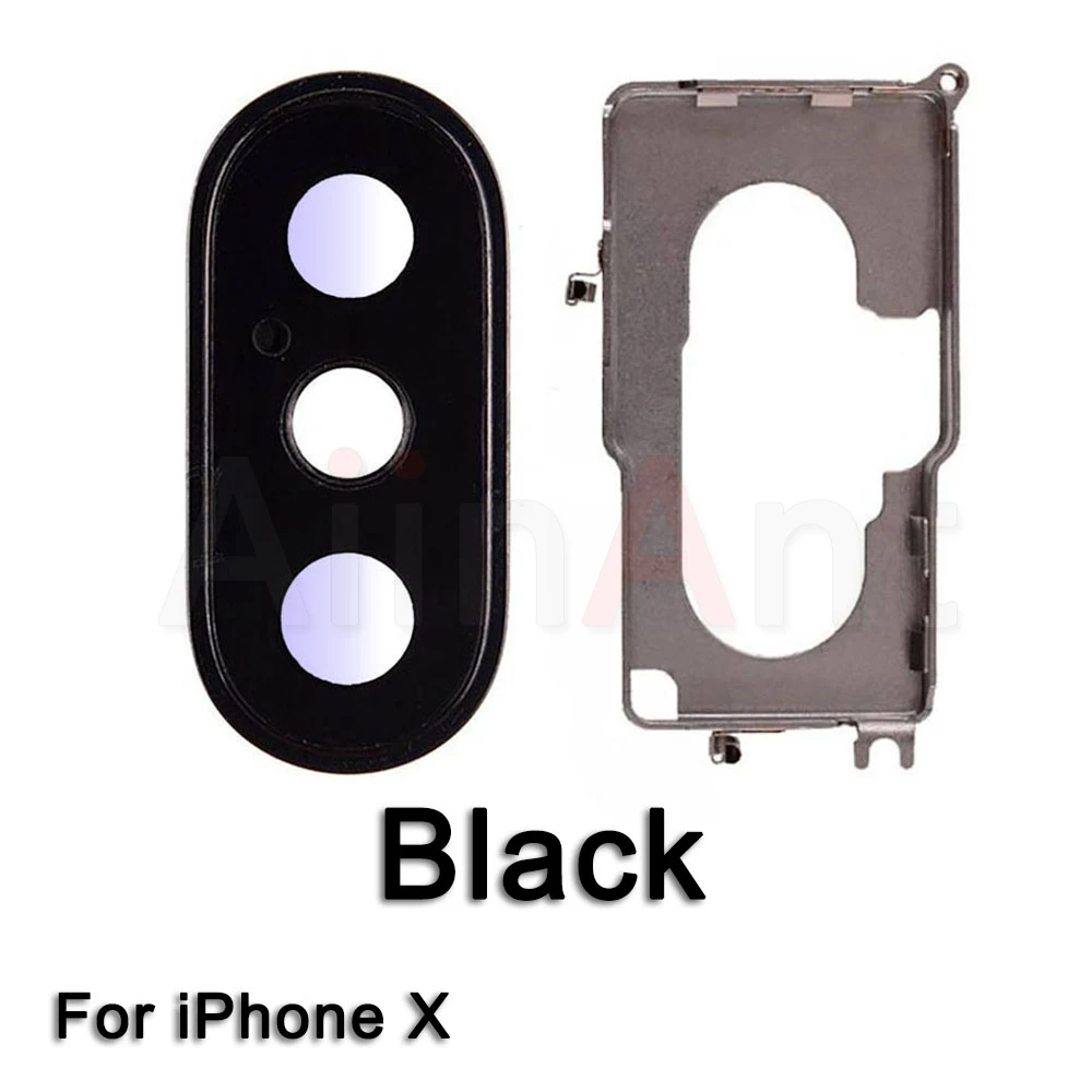 X Black Сапфировое стекло задняя камера Стекло кольцо для iPhone X Xs Max XR Оригинальная камера объектив кольцо Крышка Замена Ремонт Запчасти - Цвет: X Black
