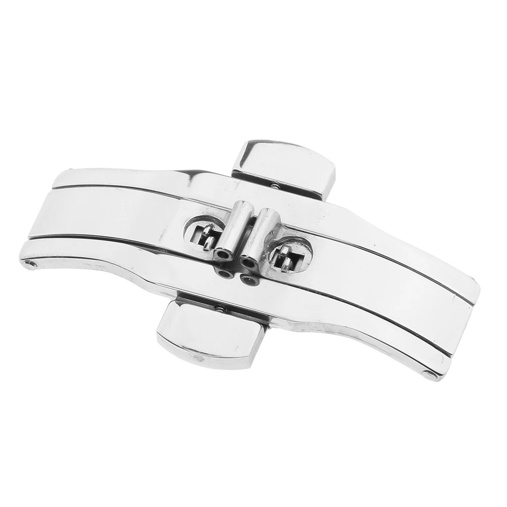 

Stainless Steel Butterfly Deployment Buckle Double Push Button Watchband Clasp 25 x 6mm
