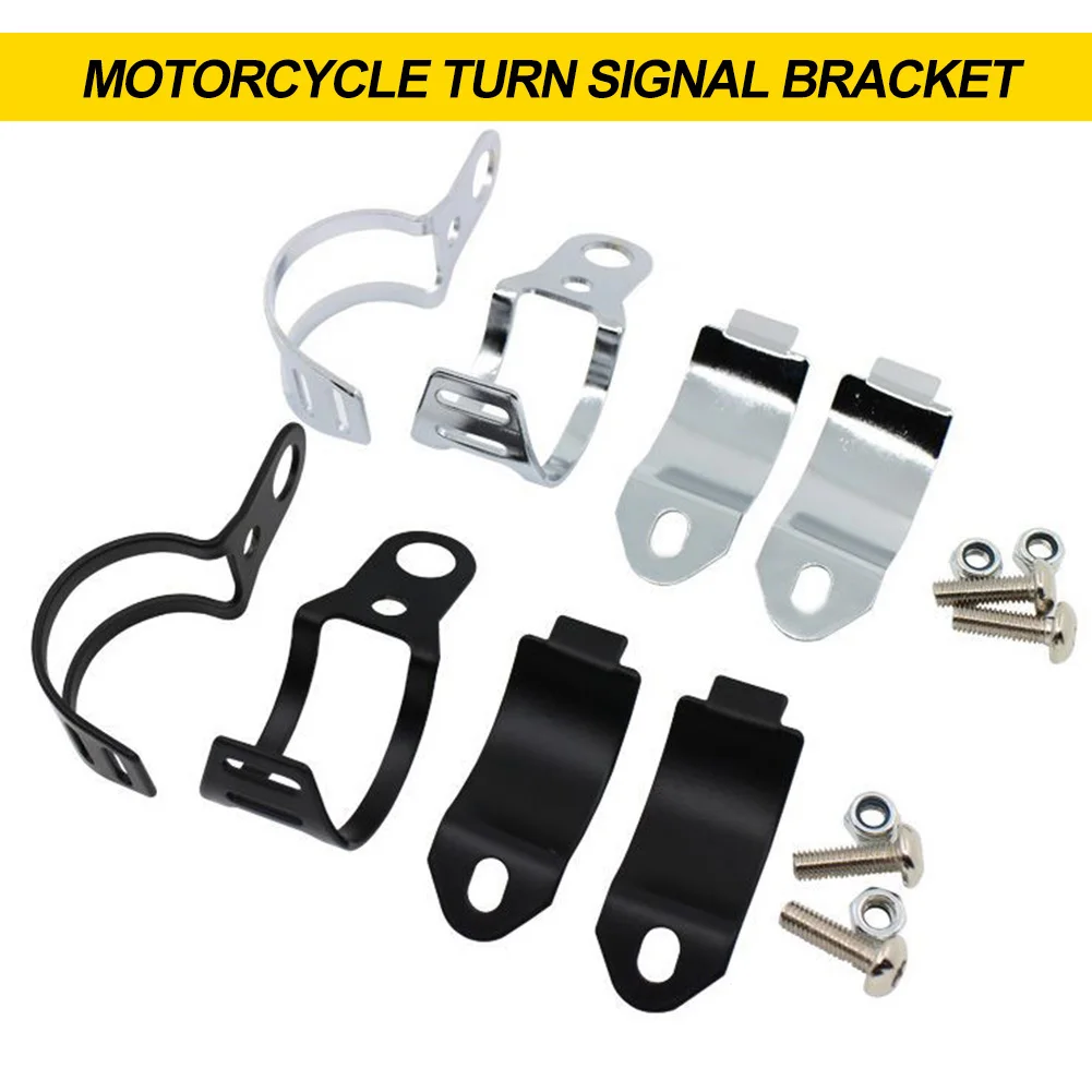 

2PC Universal Motorcycle Turn Signal Light Holder Metal Relocation Fork Clamps Mount Lamp Mount Bracket For Motorbike Front Fork