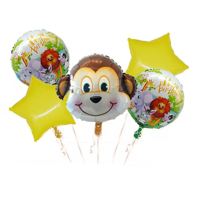 Джунгли воздушные шары в форме животных Тигр Лев корова Ослик гелиевый воздушный