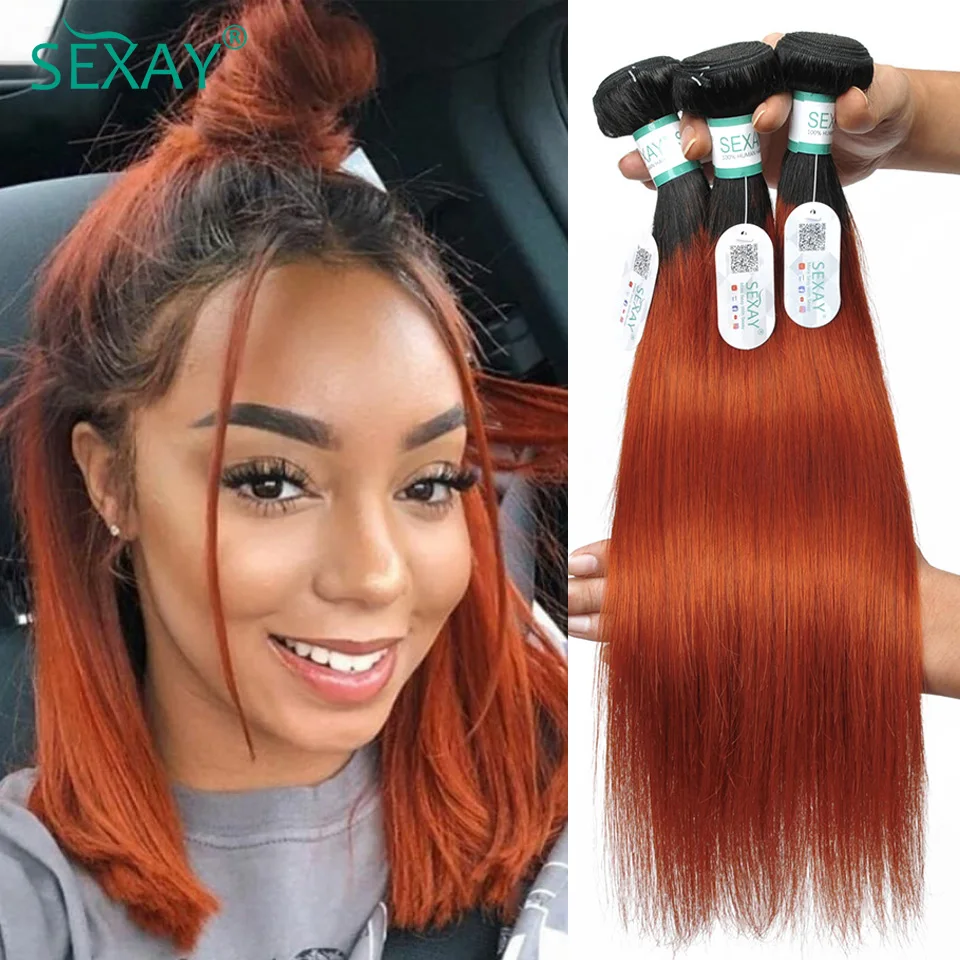 

Sexay бразильский кости пучки прямых и волнистых волос 1 шт. 10 "-28" 10A натуральные человеческие волосы с эффектом деграде (переход от 1B 350 оранжев...