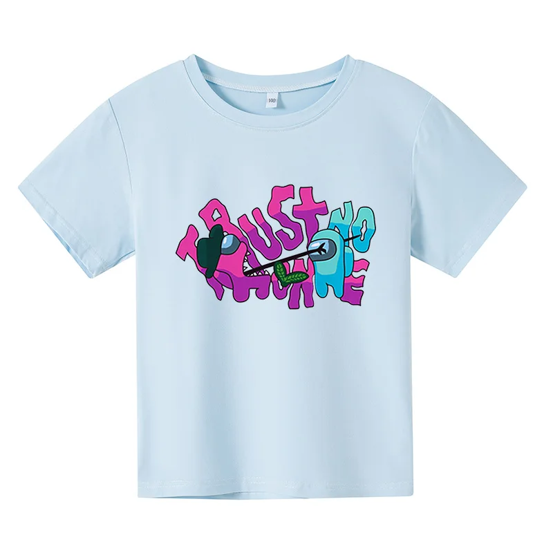 

New Game Among Us Cartoon T Shirt For Kids Summer Boy Clothes 4-14T Years Fashion Top Tees Children All-Match Boys' Clothing