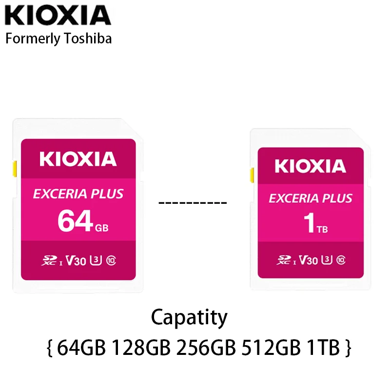 

KIOXIA EXCERIA PLUS SD Memory card 64GB 128GB 256GB 512GB 1TB Formerly Toshiba EXCERIA PLUS SD Memory card