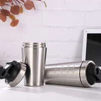 stainless steel shaker bottle whey protein powder mixing bottles sport water drinking cup vacuum mixer outdoor drinkware