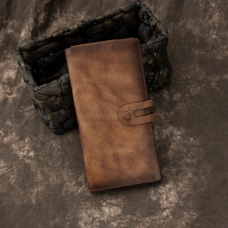 Длинный бумажник из натуральной кожи Для мужчин деньги сумка клатч удобный