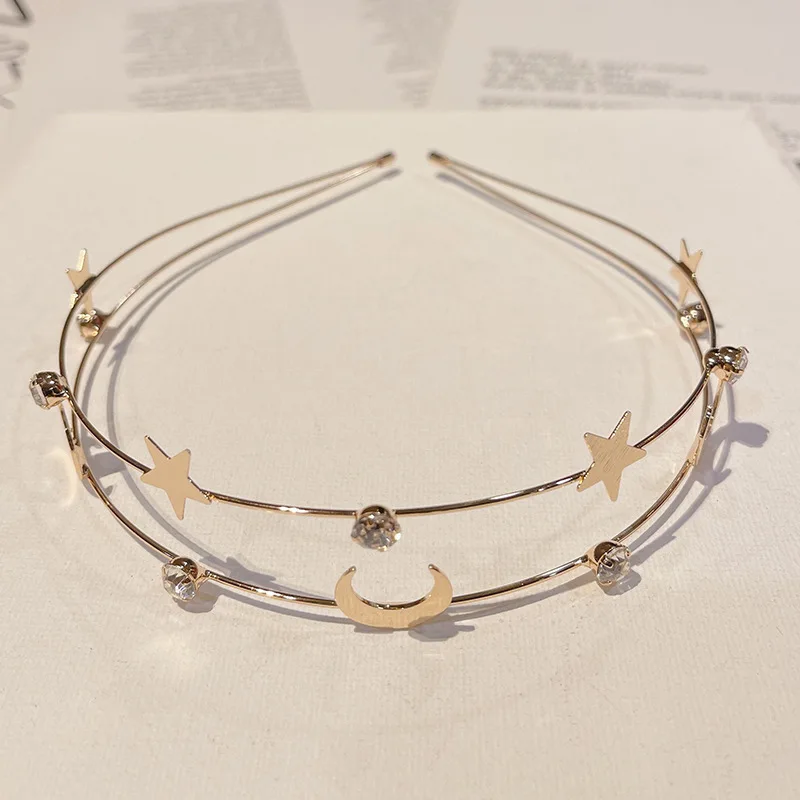 Diadema de perlas de cristal para ni&ntilde;a, accesorios para el cabello con aro de flores, temperamento salvaje coreano-0