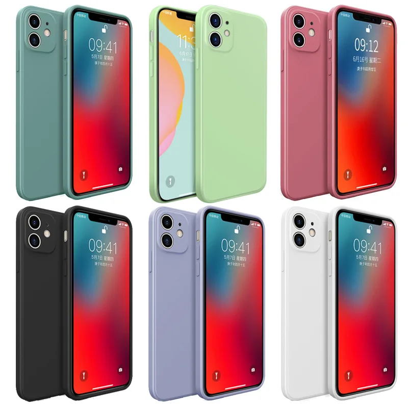 Чехол-мобильный телефон из жидкого силикона для Apple iPhone 8 7 6 6S Plus X XR XS 11 pro MAX SE2020