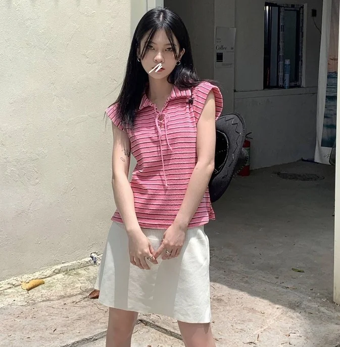 Реальный снимок экономичный свободный Универсальный полосатый жилет на