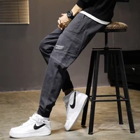 2021 new fashion man casual joggers side pocket black harem pants korean elastic waist trousersmens cargo pants 5xl