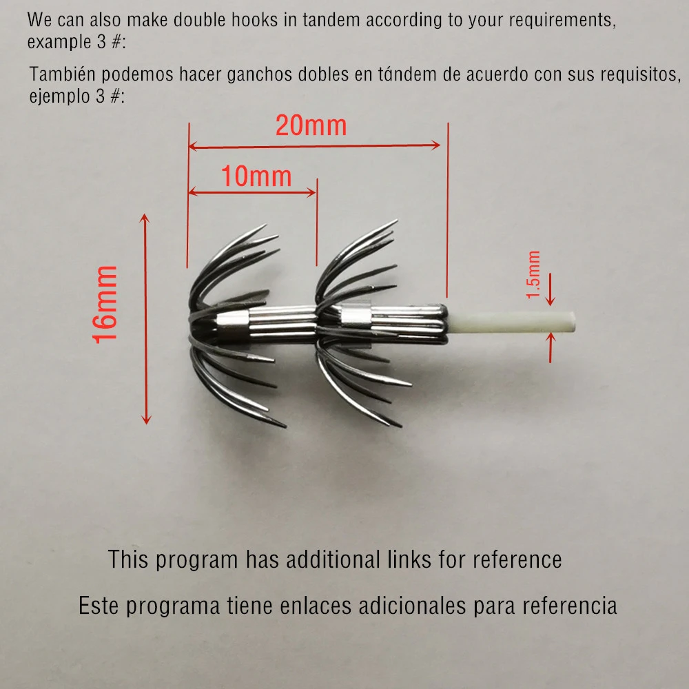 500 шт. 12 21 мм нержавеющая сталь Малый крючки с блесной в виде кальмара Зонт