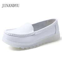 loafers large size woman flats genuine leather women shoes korean fashion casuales comfy shoe slip on white shoes for women