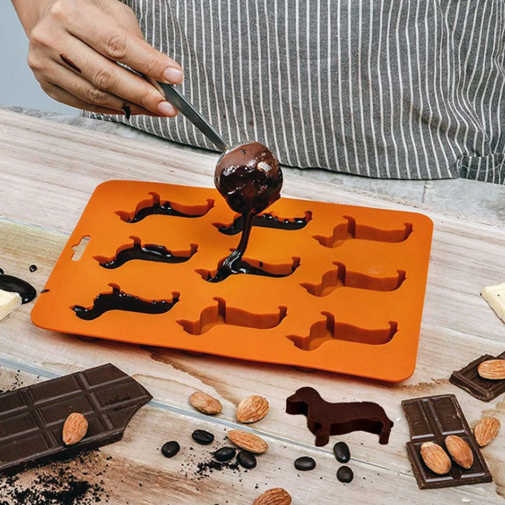 

Bar Dachshund Thickening Food Grade Kitchen Utensils For Candy Making Mold DIY Dog Shaped Ice Cube Tray Silicone Ice-making