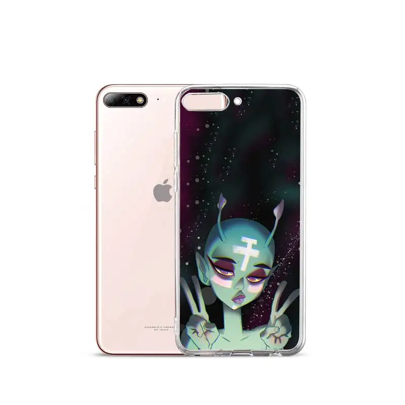 

Trippy Tie Dye Peace Alien Phone Case Transparent for iPhone Samsung A S 11 12 6 7 8 9 10 20 Pro X XS Max XR Plus lite