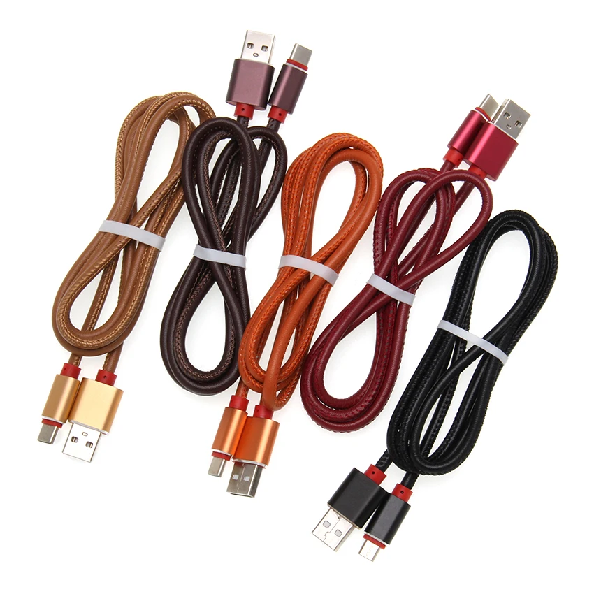 

Зарядный кабель Micro USB кабель с разъемом USB Type-C кабель для передачи данных для IPhone XR Samsung Xiaomi Мобильный телефон кожаный кабель для быстродейст...