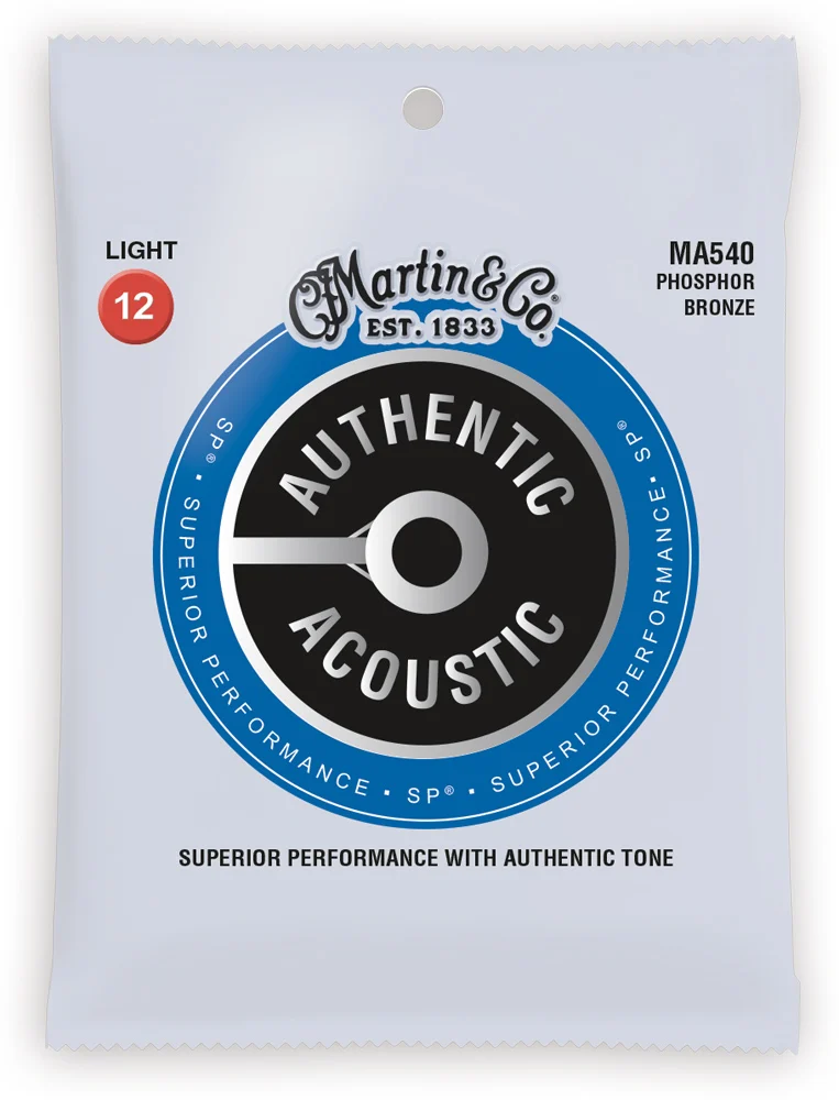 

MartinGuitar MA540 SP Phosphor Bronze Authentic Acoustic Guitar Strings Light 12-54