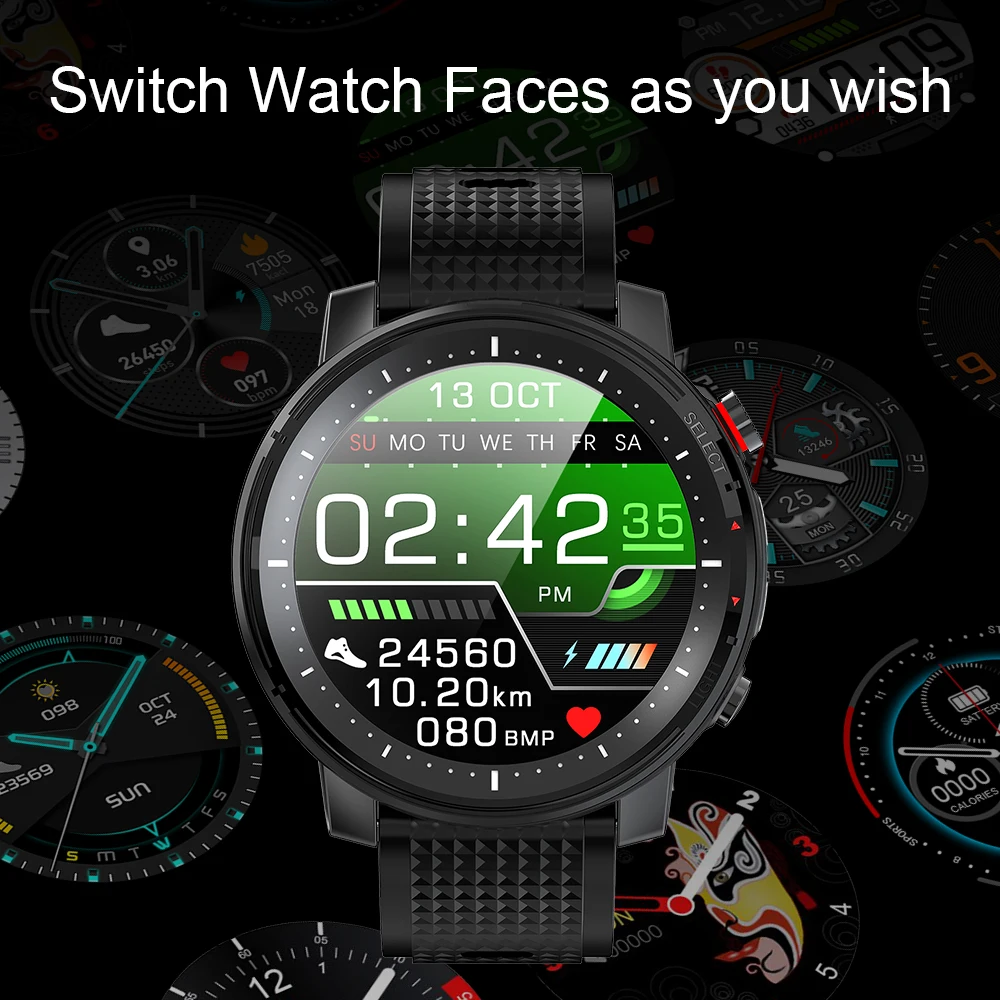 

MAFAM L15 Smart Watch 1.3 inch Full-fit Round Retina Display Bluetooth Watch With LED Flashlight For Climbing Outdoor Sports