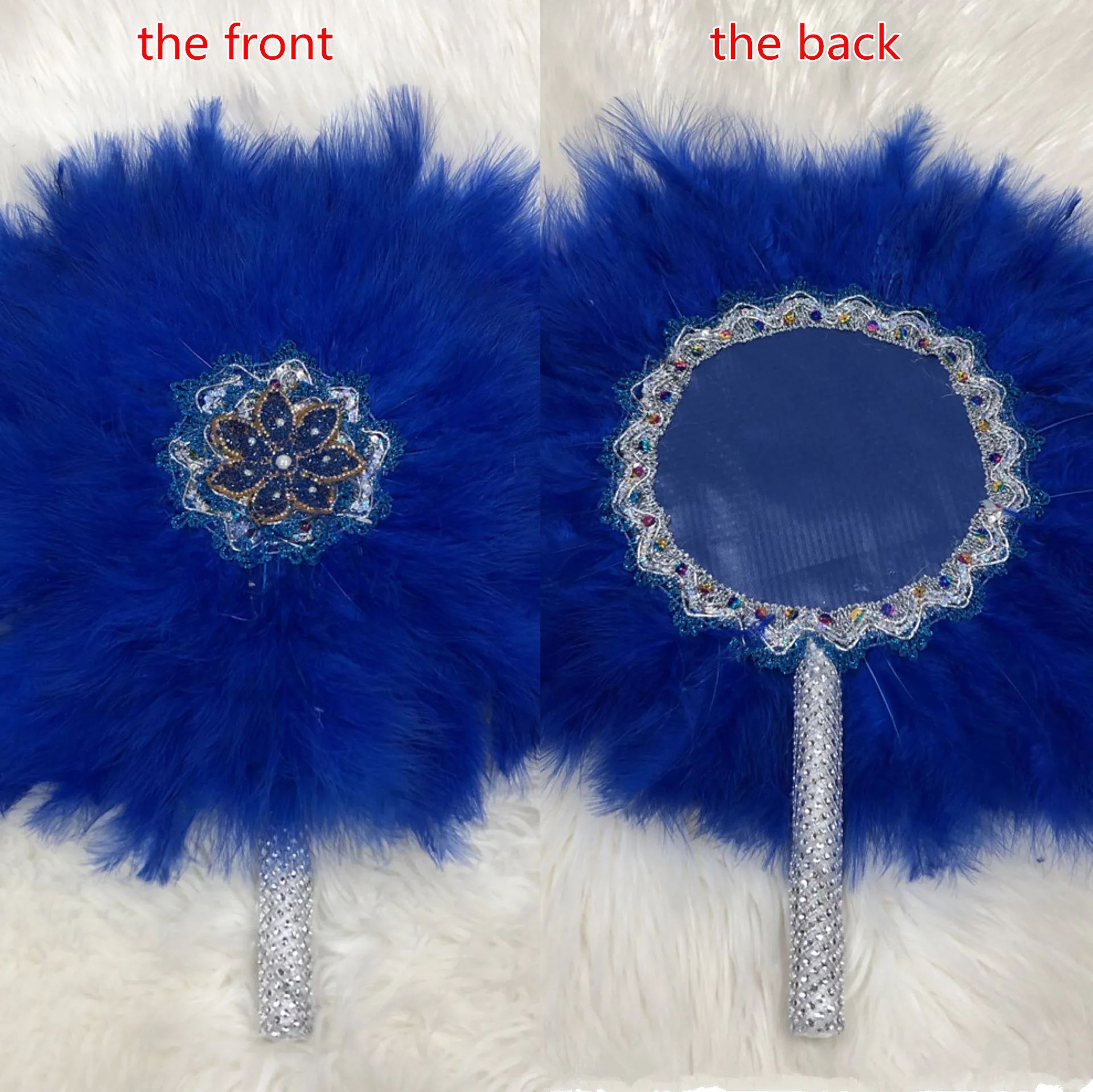 Большой размер дизайн Африканское белое перо большой веер для женщин свадебный