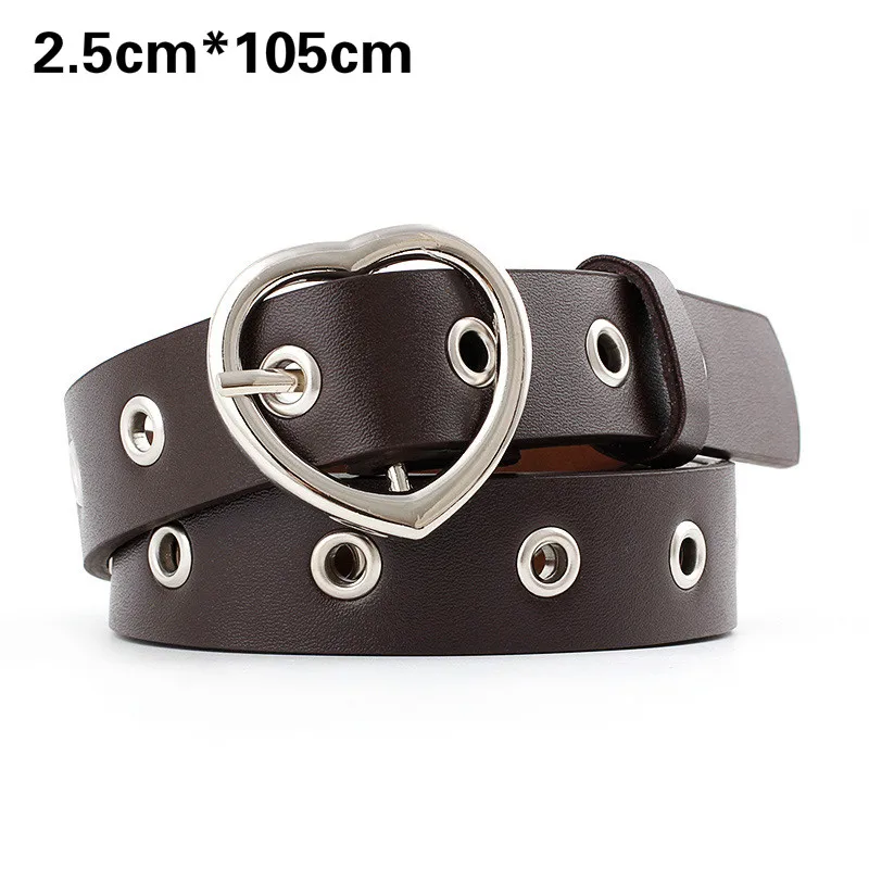 

Fashion Women PU Leather Belt Heart Female Cute Black Harajuku Belt Ladies Pants Party Dress Heart Belts For Jeans