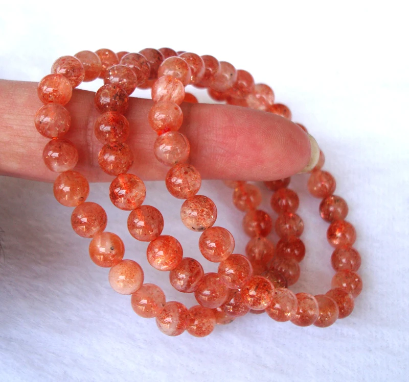 Женский браслет из натурального золота с круглыми бусинами 7 мм | Украшения и