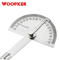 protractor 180 degree adjustable multifunctional stainless steel round head angle ruler mathematical measurement tool