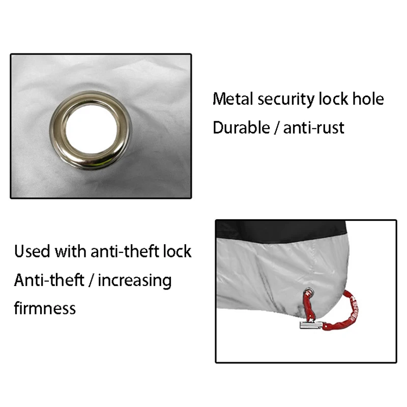 

Universal Motorcycle Cover Waterproof with Lock-Holes Rainproof Dust Cover