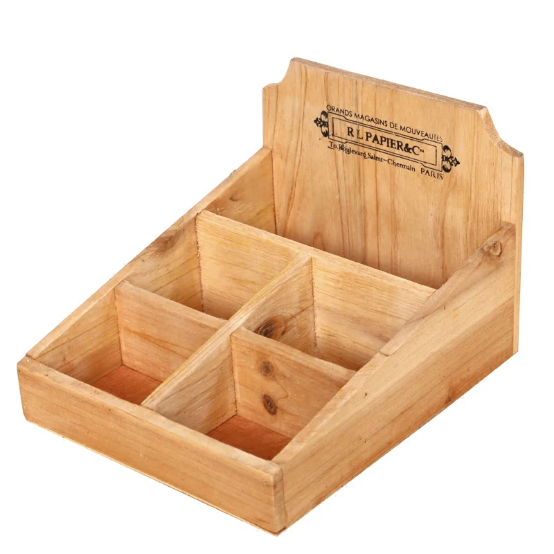 

Japan Style Wooden Storage Box Office Desk Organizer Stationary/Cosmetics Holder Hand-Made Household Tabletop Storage Holder