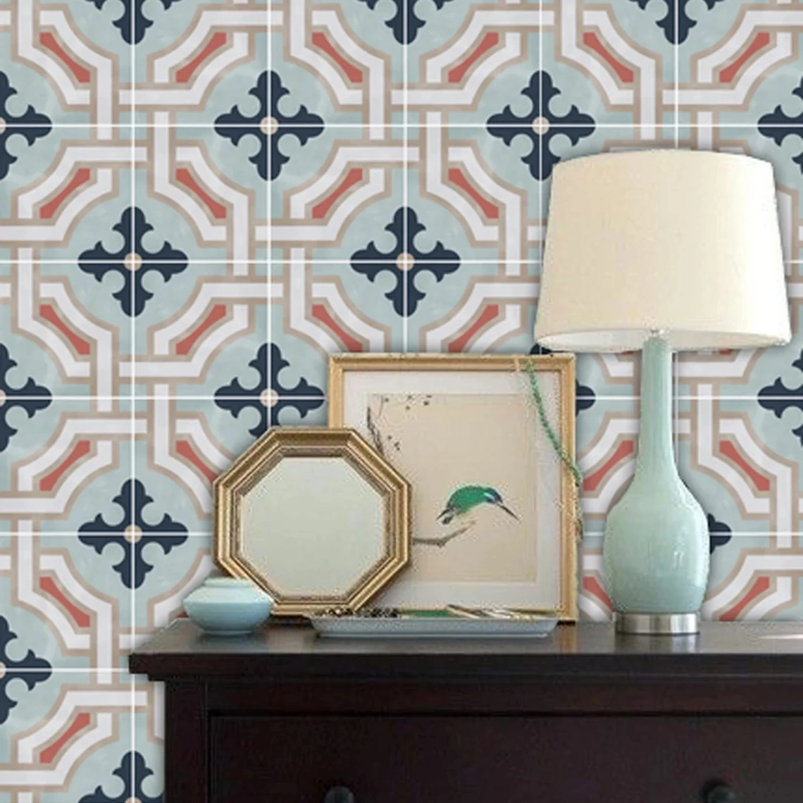 

Moroccan Style Wall Sticker Vintage Art Waterproof Vinyl Peel and Stick Tile Floor Stickers Home Decor Kitchen Bathroom DIY