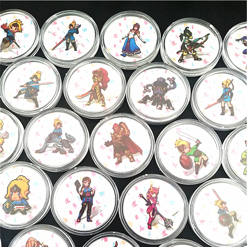 Zelda игра NFC карты Amiibo включают ссылку Пробуждение молодой Link 20 сердце волк Mipha Ntag215 тег Марио Одиссея Splatoon 2 - Цвет: D-Zelda Coin -24Pcs