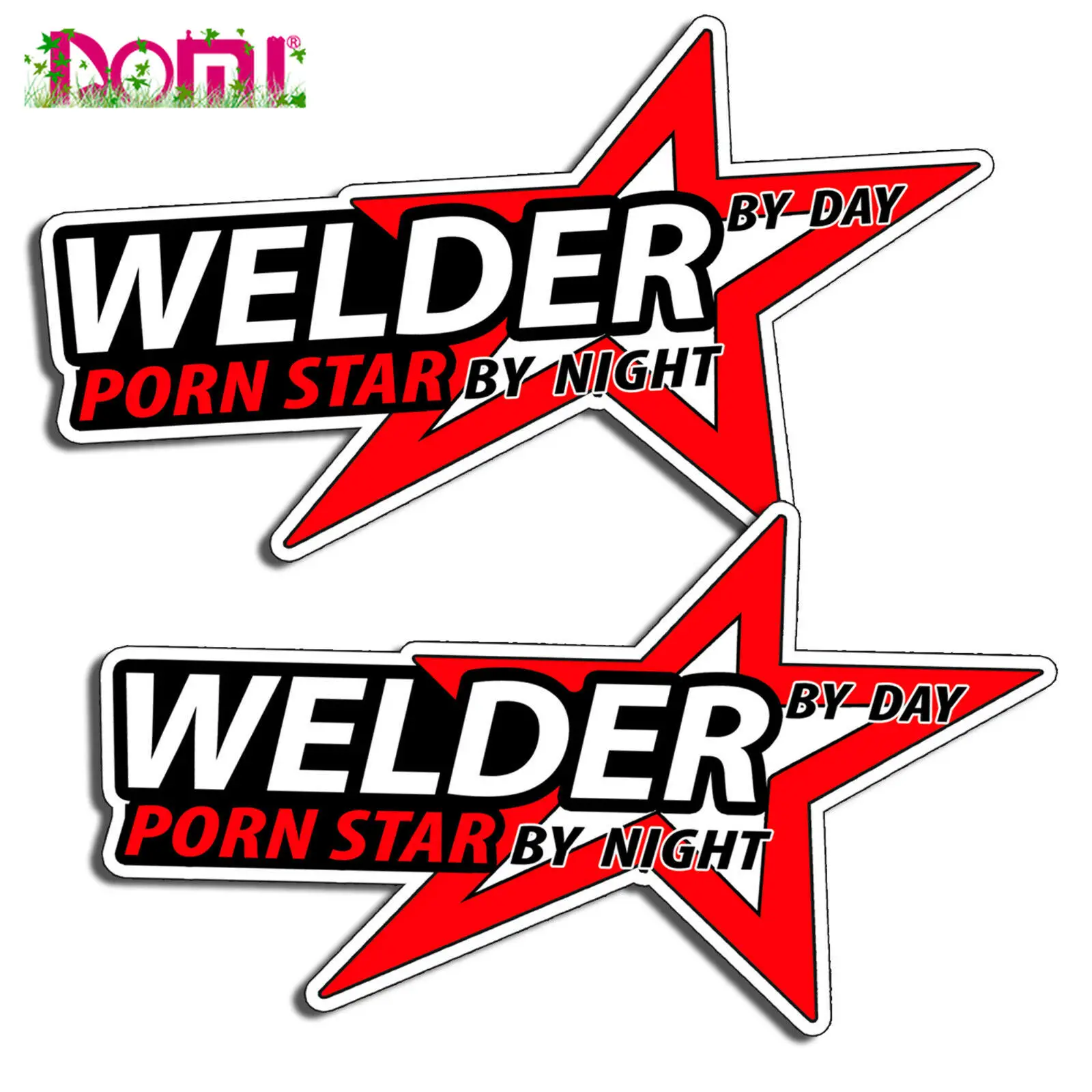 

DOMI 2X Car Sticker Decal WELDER By Day Star Sticker MechanicTruck Window Bumper JDM Van Bike Offroad RV A4 Q3 Deco Meterial