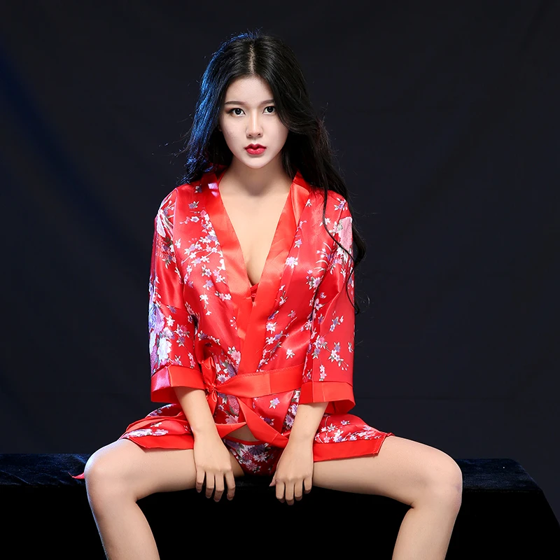 Sakura сексуальная пижама пикантная сорочка ночная рубашка сексуальное кимоно