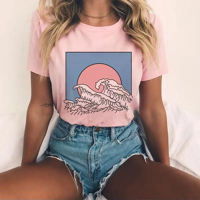 The Great Wave Off Kanagawa японская Повседневная футболка женские футболки с принтом летняя