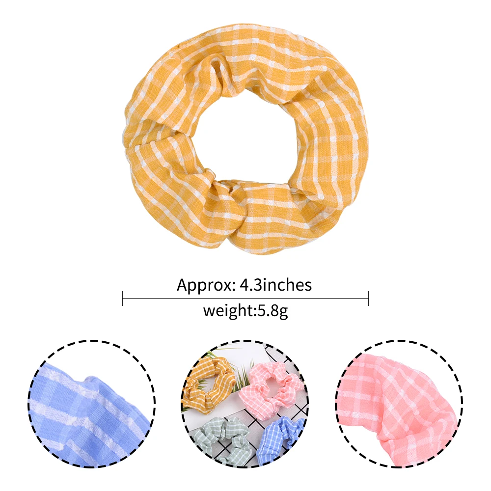 1 шт. винтажные женские резинки для волос девочек в клетку эластичные Галстуки