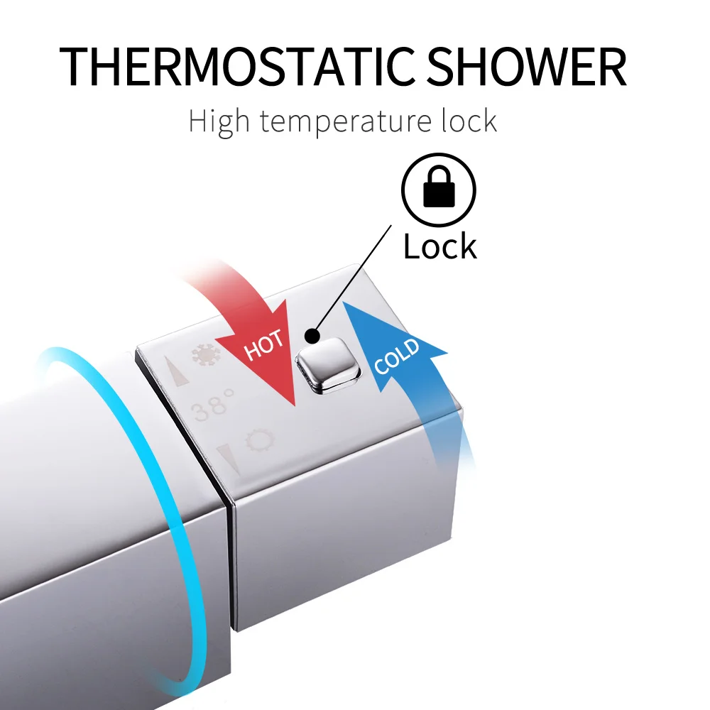 bathroom shower faucets thermostatic mixer rain shower set 3 water outlet modes wall mounted bathtub faucet chrome free global shipping