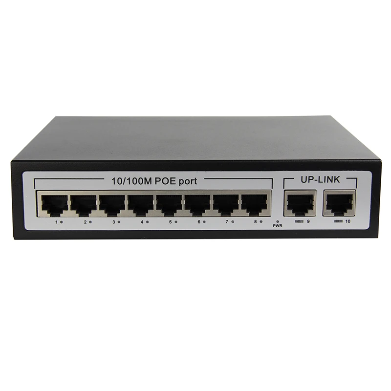 8ch POE коммутатор Fast Ethernet 8 + 2 коммутатора IEEE 802.3af/at 10/100 Мбит/с для нормальной IPc или