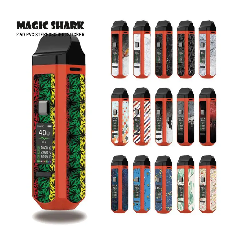 Magic Shark Flash Man Череп Звездный лист Бэтмен Vape Pod стерео пленка чехол наклейка для Smok