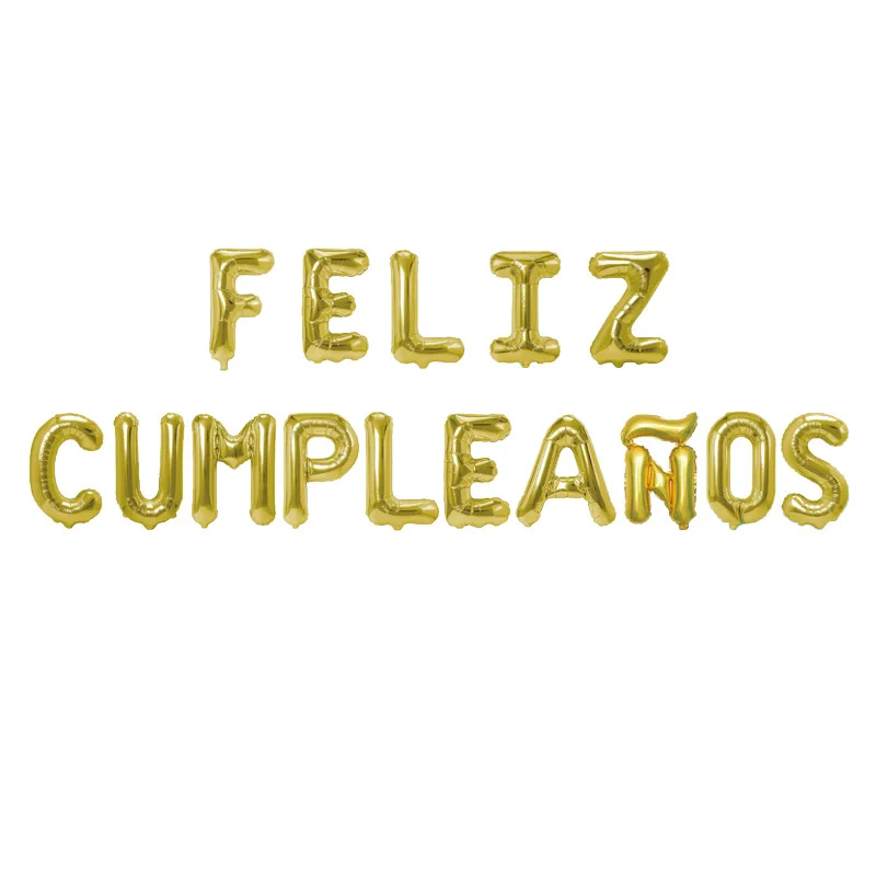 16 дюймов Испания FELIZ cumpleaños письмо воздушный шар из фольги Happy Birthday Алфавит День