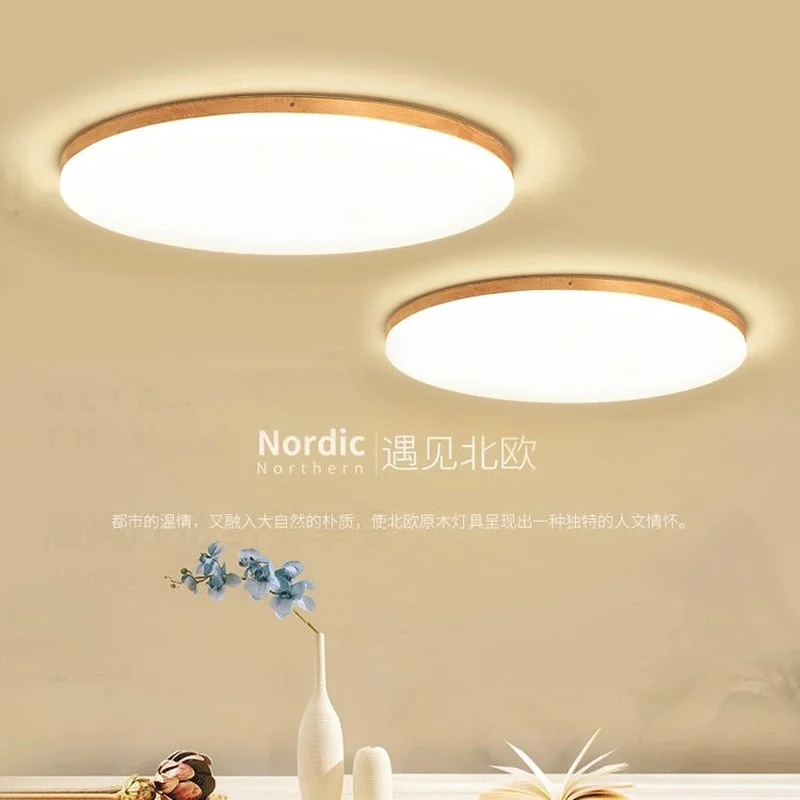 LuKLoy Modern Wood Ceiling Mount LED Light Lamp with Lens Larger Beam Angle Super Thin 5cm for Living Room Bedroom | Лампы и освещение