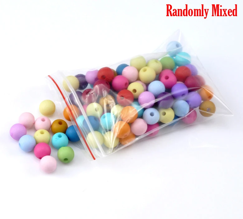 

8mm Multicolor Bubblegum Acrylic Beads Ball Matte Round Loose Beads For DIY Jewelry Making Bracelets Charm Spacer Beads,300 PCs