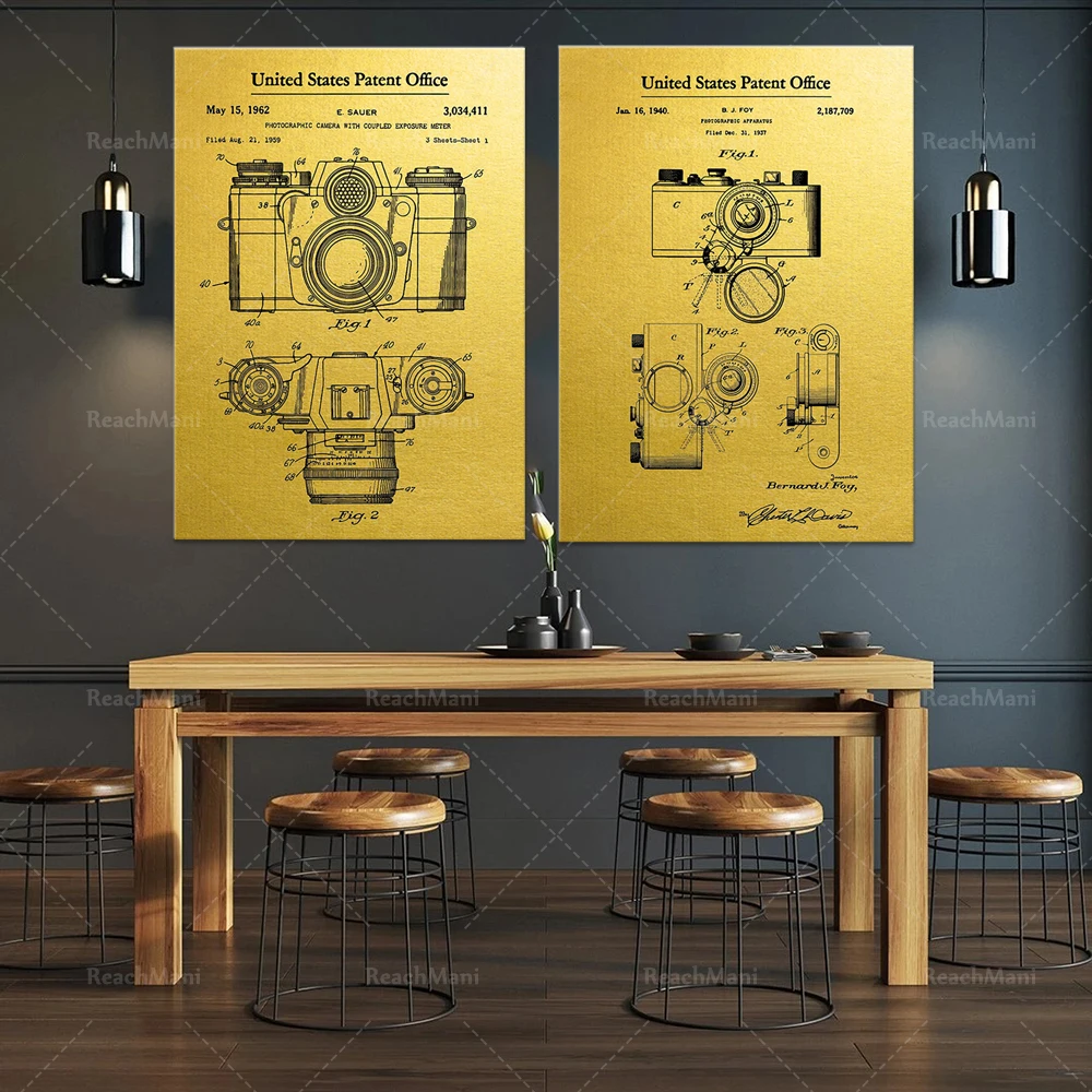 

Patent printing 1937 photo camera print art poster photo camera accessory gold print photo wall art poster gift to photographer