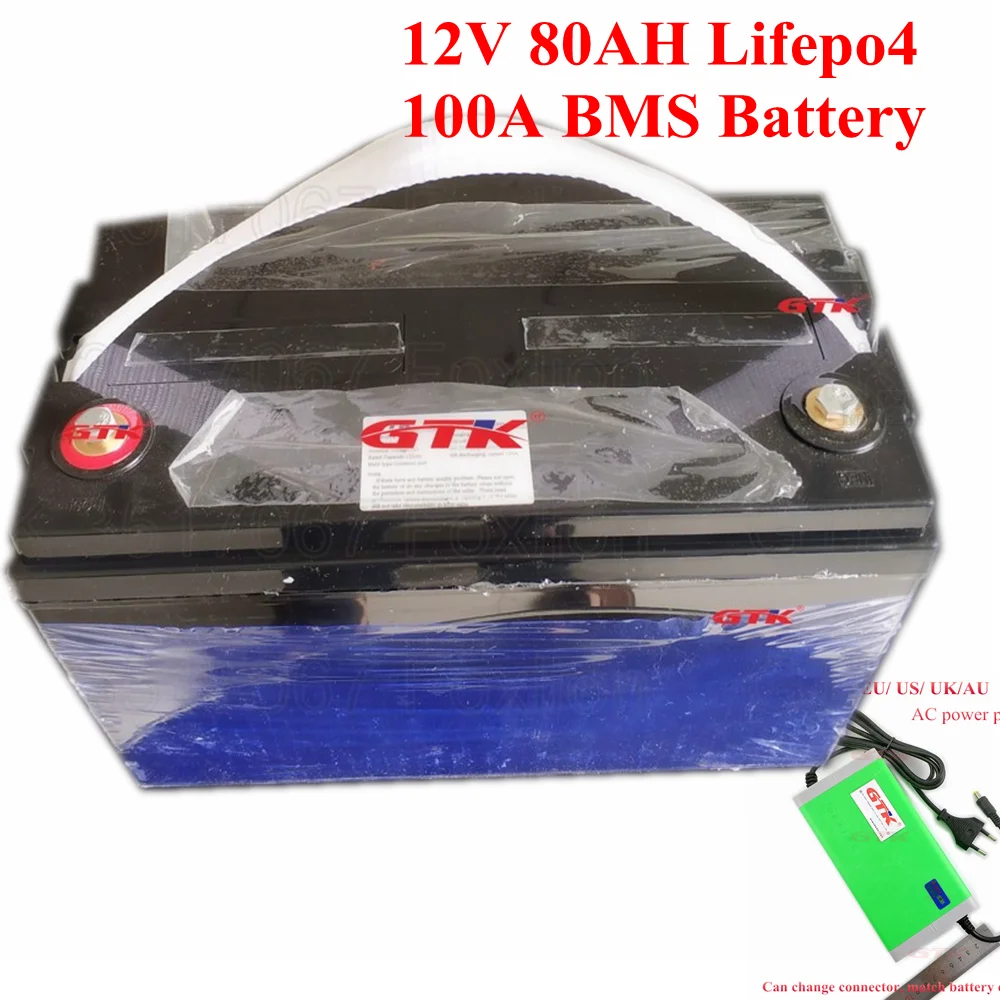 Бренд 12V 80AH Lifepo4 100A BMS Батарея пакет для моторной лодки RV солнечной энергии яхта
