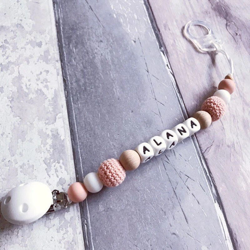 Цветные силиконовые зажимы для соски с именем забавная цепочка чупитро