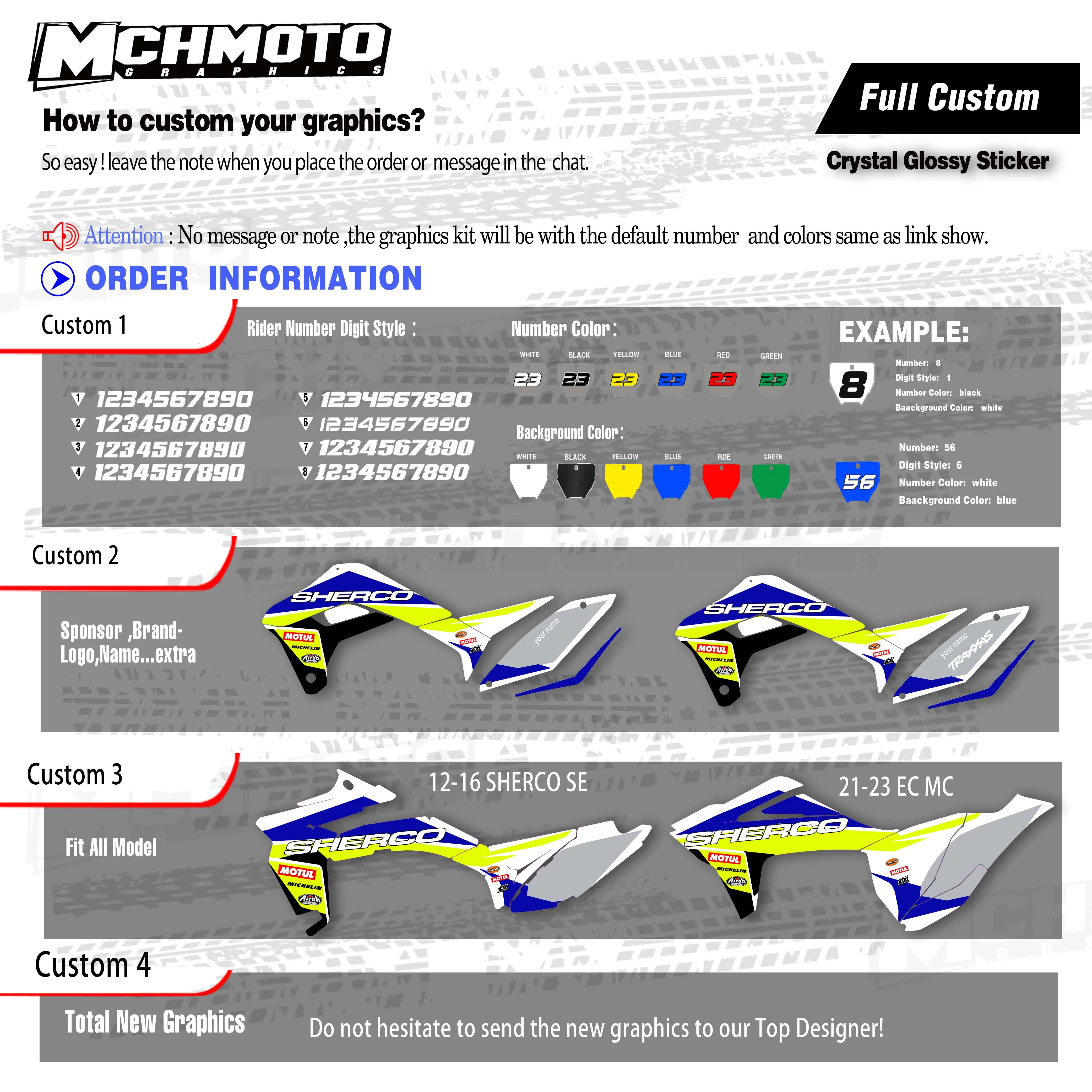 Наклейка MCHMFG для Sherco SE SEF SER 125 250 300 450 2017 2018 2019 мотоциклетная фотографика |