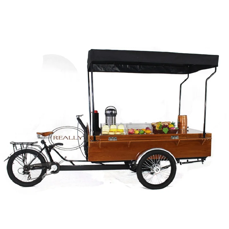 Многофункциональный Кофе грузовой велосипед Семья три колеса мобильный