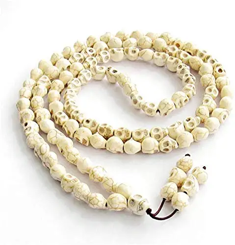 

Очаровательные бирюзовые бусины 108 в виде черепа бриллианта Медитация Мала Хэллоуин