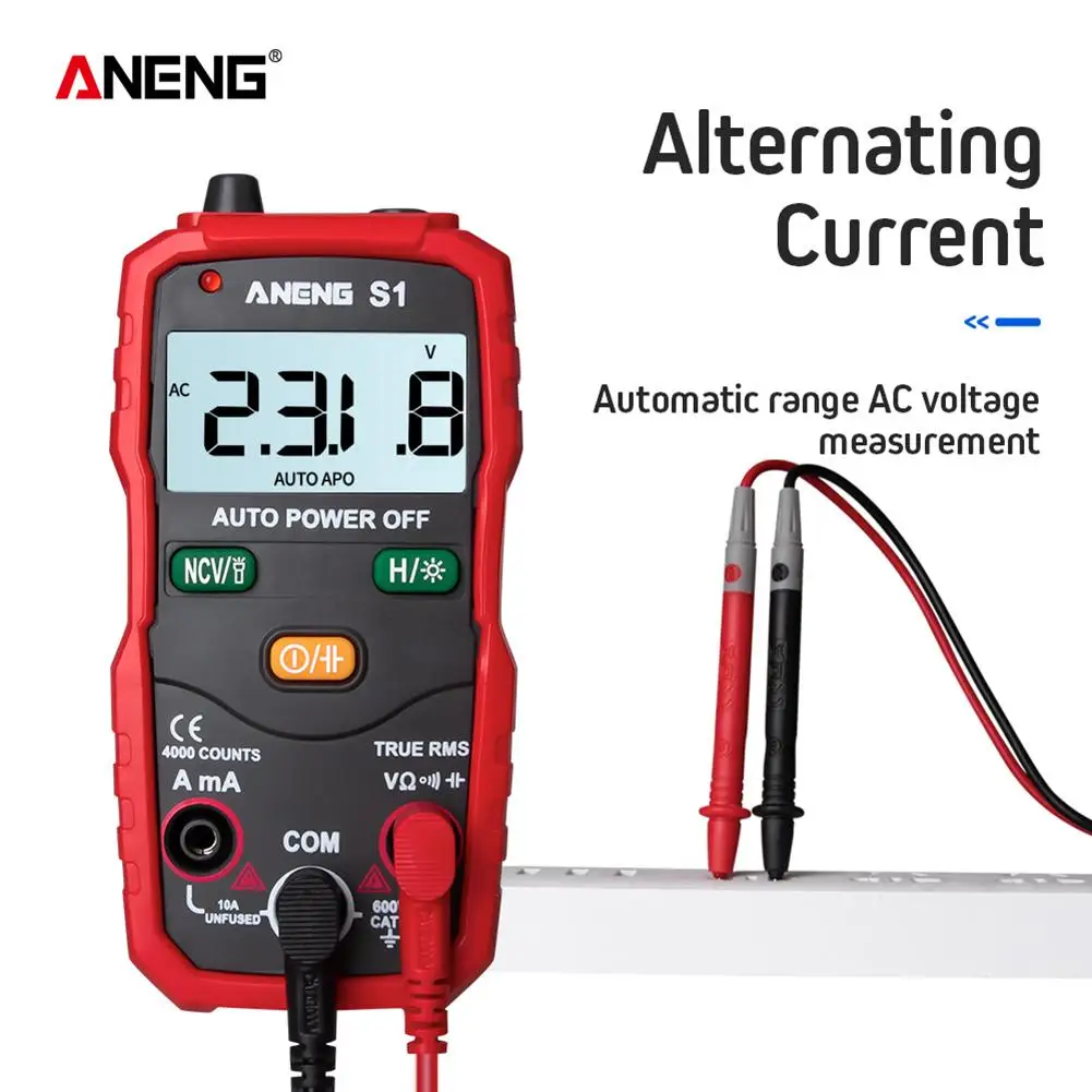 Цифровой мультиметр S1 умный мультитестер с 2 настольными ручками и ЖК дисплеем 3