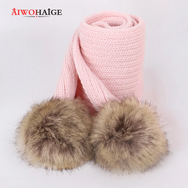 Новинка 2019 Милая Детская Вязаная Шапка бини с помпоном шарф зимняя модная мягкая