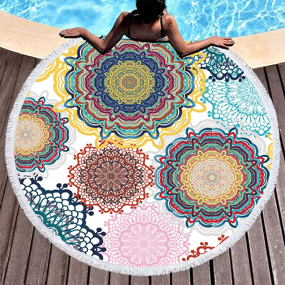 Круглое пляжное полотенце с кисточкой 450 г |